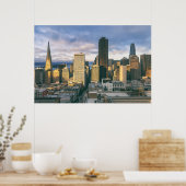 Zonsondergang boven de skyline van San Francisco Poster (Keuken)