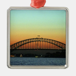 Zonsondergang boven de Sydney Harbour Bridge, Aust Metalen Ornament