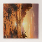 Zonsondergang boven de woestijn legpuzzel (Horizontaal)