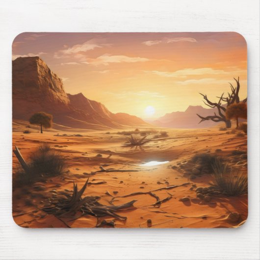 Zonsondergang boven de woestijn muismat (Voorkant)