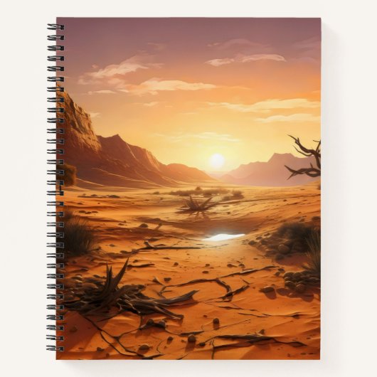 Zonsondergang boven de woestijn notitieboek (Voorkant)