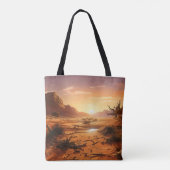 Zonsondergang boven de woestijn tote bag (Achterkant)