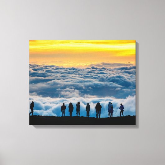 Zonsondergang boven de Wolken Maui Canvas Print (Voorkant)