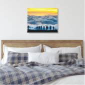 Zonsondergang boven de Wolken Maui Canvas Print (Insitu (Slaapkamer))