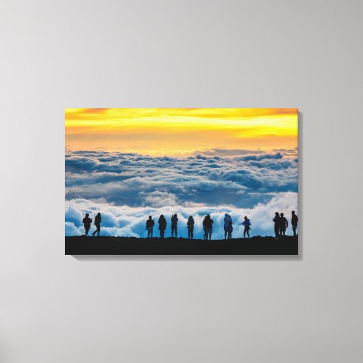 Zonsondergang boven de Wolken Maui Canvas Print (Voorkant)