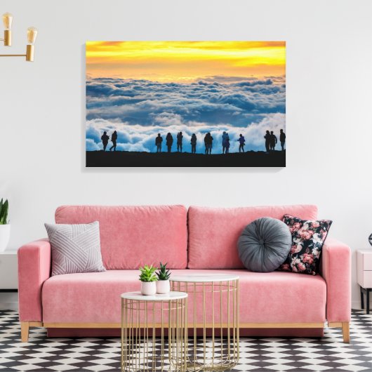 Zonsondergang boven de Wolken Maui Canvas Print (Insitu (Woonkamer))