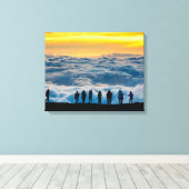 Zonsondergang boven de Wolken Maui Canvas Print (Insitu (Houten vloer))