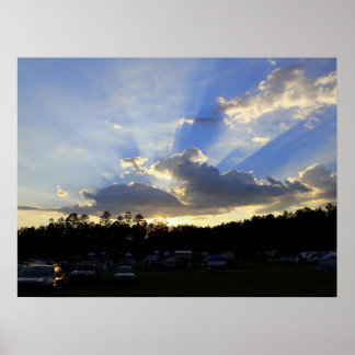 Zonsondergang boven Deerlick Astronomy Village Poster