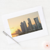 Zonsondergang boven Doha, Qatar rechthoekige stick Rechthoekige Sticker (Envelop)