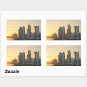 Zonsondergang boven Doha, Qatar rechthoekige stick Sticker (Vel)