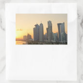 Zonsondergang boven Doha, Qatar rechthoekige stick Sticker (Tas)