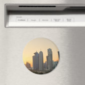 Zonsondergang boven Doha, Qatar ronde magneet (Insitu (Vaatwasser))