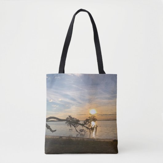 Zonsondergang boven East Bay Tote Bag (Voorkant)