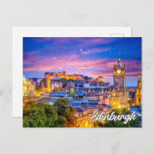 Zonsondergang boven Edinburgh, Schotland Briefkaart (Voorkant / Achterkant)