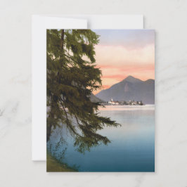 Zonsondergang boven een Duits meer Briefkaart