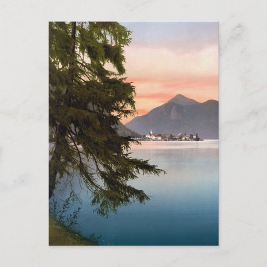 Zonsondergang boven een Duits meer Briefkaart (Voorkant)