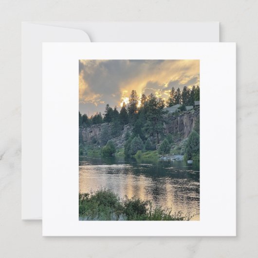 Zonsondergang boven een rivier bedankkaart (Voorkant)