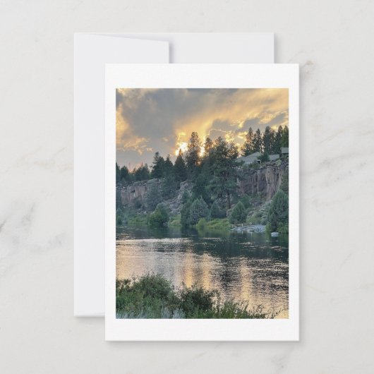 Zonsondergang boven een rivier bedankkaart (Voorkant)