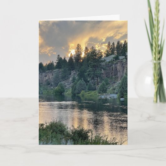 Zonsondergang boven een rivier kaart (Voorkant)