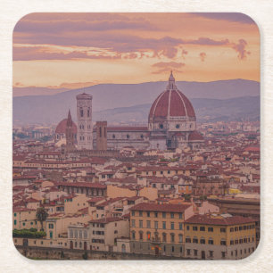 Zonsondergang boven Florence, Italië Kartonnen Onderzetters