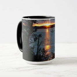 Zonsondergang boven Forest Lake Coffee Mok