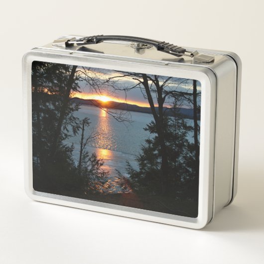 Zonsondergang boven Forest Lake Lunch Box (Achterkant)