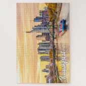 Zonsondergang boven Frankfurt, Duitsland Legpuzzel (Verticaal)