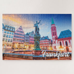 Zonsondergang boven Frankfurt, Duitsland Legpuzzel