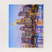 Zonsondergang boven Frankfurt, Duitsland Legpuzzel (Verticaal)