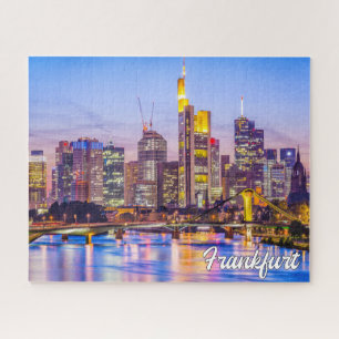 Zonsondergang boven Frankfurt, Duitsland Legpuzzel