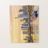 Zonsondergang boven Frankfurt, Duitsland Legpuzzel (Verticaal)