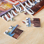 Zonsondergang boven Frankfurt, Duitsland Legpuzzel (Zijkant)