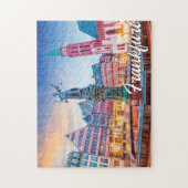 Zonsondergang boven Frankfurt, Duitsland Legpuzzel (Verticaal)