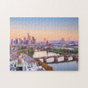 Zonsondergang boven Frankfurt, Duitsland Legpuzzel