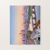 Zonsondergang boven Frankfurt, Duitsland Legpuzzel (Verticaal)