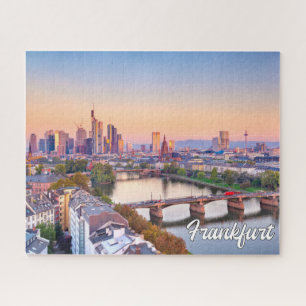 Zonsondergang boven Frankfurt, Duitsland Legpuzzel