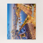 Zonsondergang boven Frankfurt, Duitsland Legpuzzel (Verticaal)