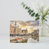 Zonsondergang boven Gent, België Briefkaart (Staand voorkant)