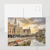 Zonsondergang boven Gent, België Briefkaart (Voorkant / Achterkant)