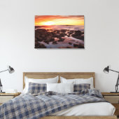 Zonsondergang boven getijdenpoelen canvas afdruk (Insitu (Slaapkamer))
