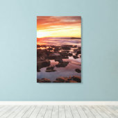 Zonsondergang boven getijdenpoelen canvas afdruk (Insitu (Houten vloer))