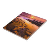 Zonsondergang boven getijdenpoelen, Hawaï Tegeltje (Zijkant)