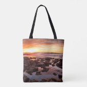 Zonsondergang boven getijdenpoelen tote bag (Achterkant)