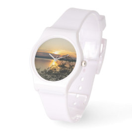 Zonsondergang boven het Balatonmeer, Hongarije. Horloge