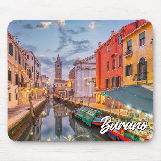 Zonsondergang boven het eiland Burano, Italië Muismat (Voorkant)
