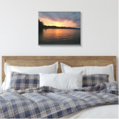 Zonsondergang boven het meer Marion - B&W Canvas Afdruk (Insitu (Slaapkamer))
