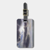 Zonsondergang boven het meer waterverf schilderij bagagelabel (Voorkant verticaal)