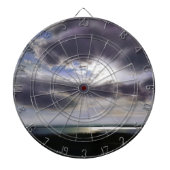 Zonsondergang boven het meer waterverf schilderij dartbord (Voorkant)