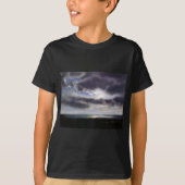 Zonsondergang boven het meer waterverf schilderij t-shirt (Voorkant)