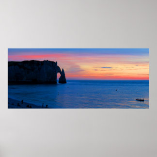 Zonsondergang boven het Poster Etretat